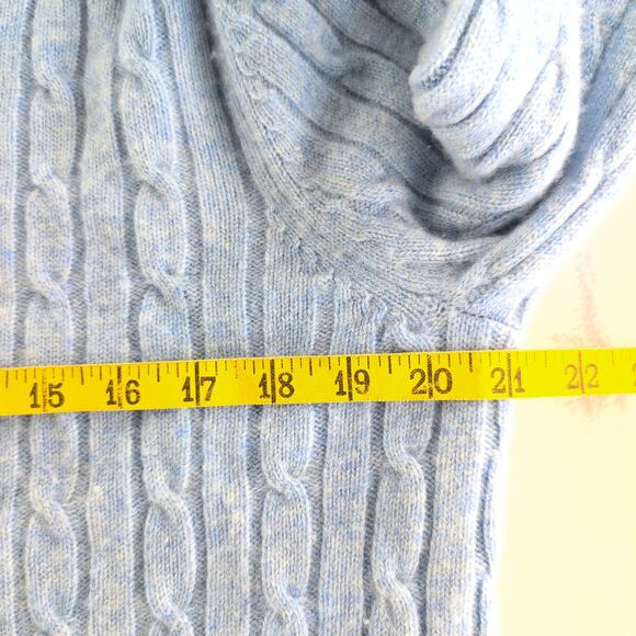 Vinyard Vines 100% Cashmere Cable Knit Pullover Sweater Women's Large Jake Blue - Picture 4 of 9